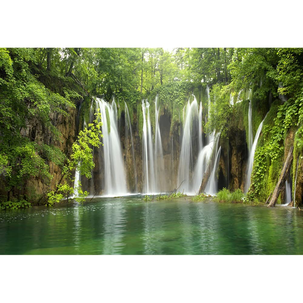 Aoihrraan 3x2,5m Cascata Sfondo Primavera Giungla Foresta Cascata Natura Paesaggio Fotografia Sfondo Resort Viaggi Camera Carta da Parati Decorazione Bambini Adulti Ritratto Artistico Puntelli Foto