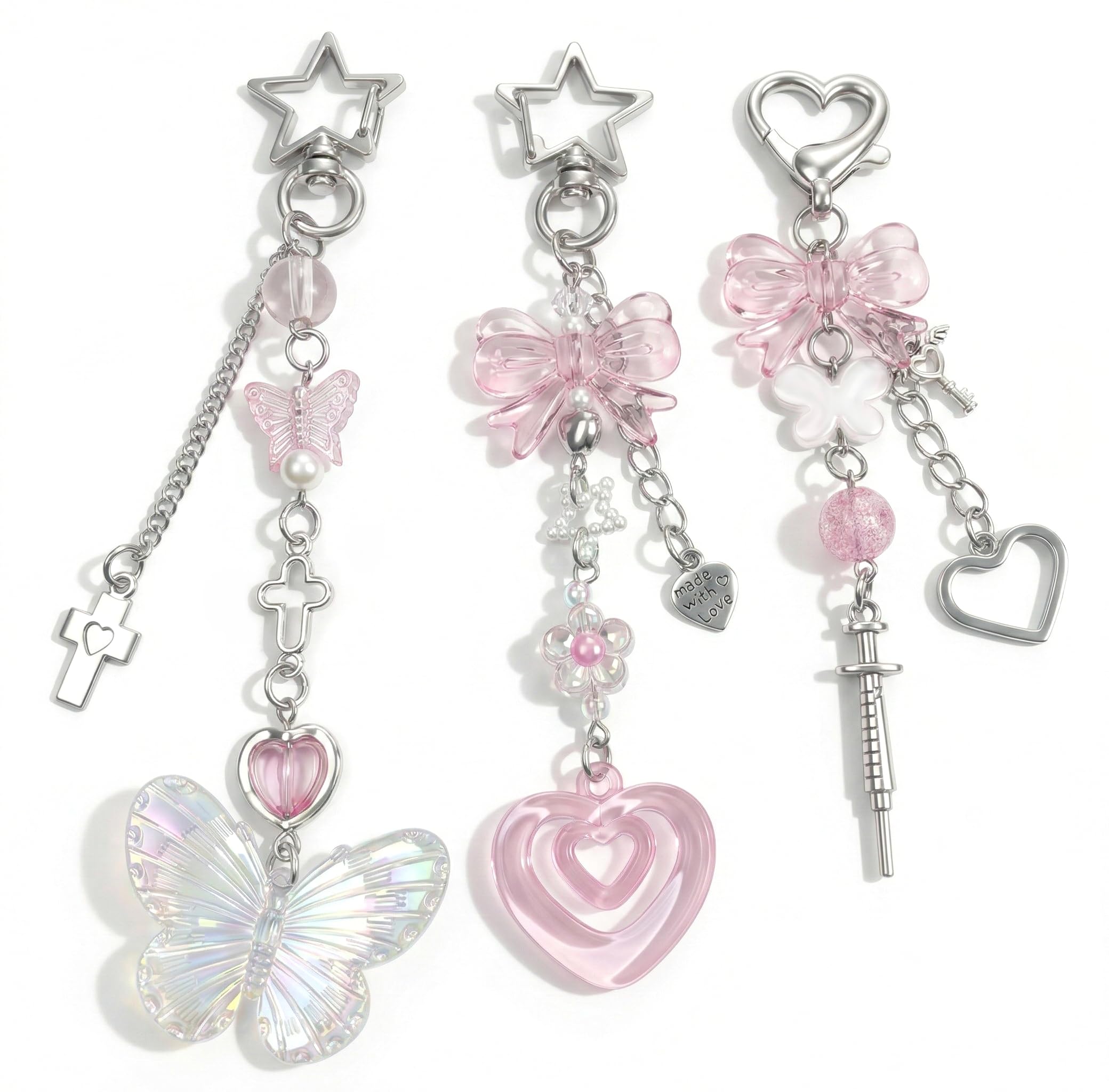 Novelty keychains Aesthetic Y2K Keychain Charms Stylish Keychains Accessories for Women Bag Purse Gifts