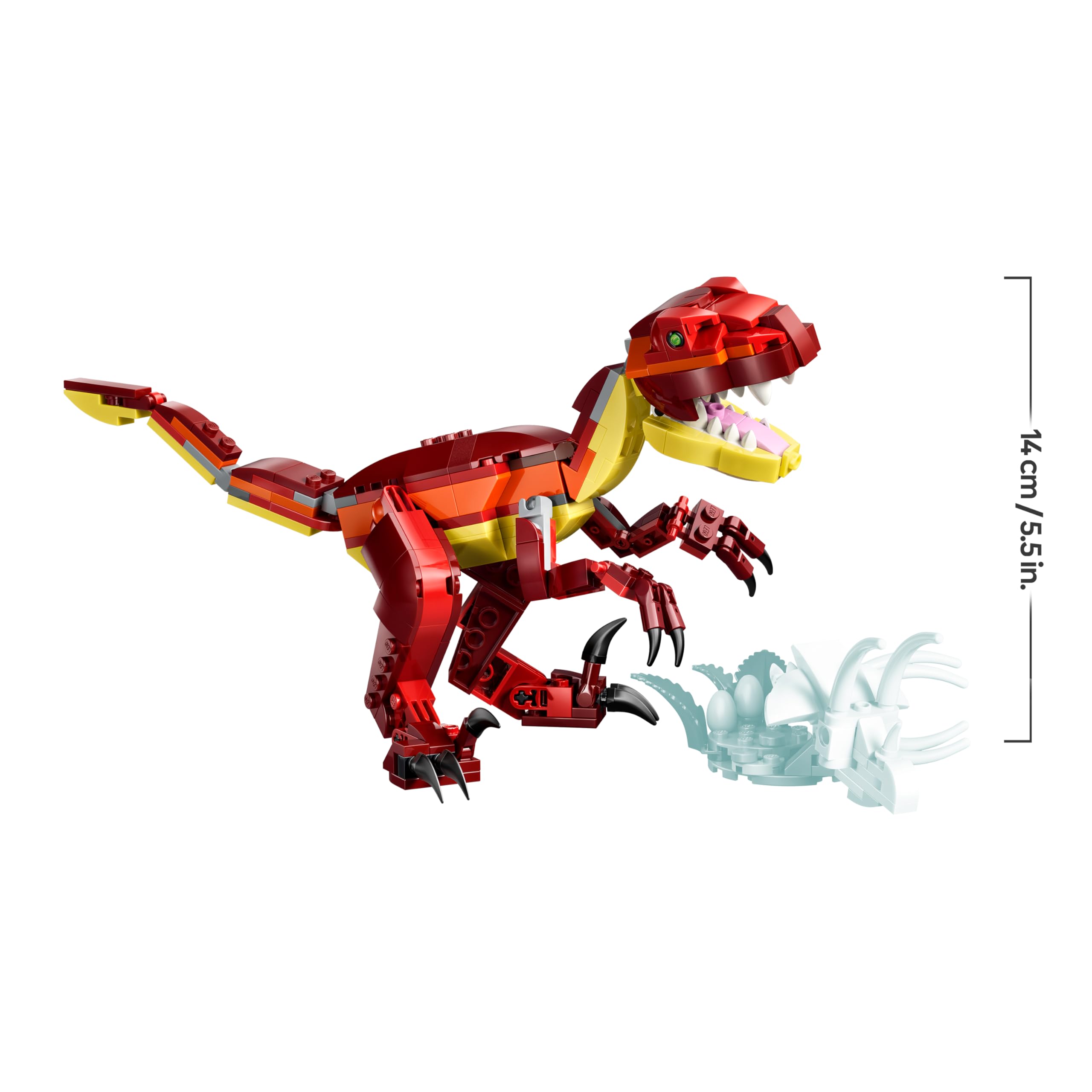 LEGO Creator 3 in 1 Feroce Dinosauro Giocattolo - Figure di Velociraptor, Stegosauro o Pterosauro con Elementi Scheletro e Denti Affilati - Regalo di Compleanno per Bambini e Bambine da 8 Anni - 31379