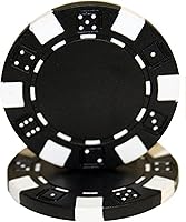 Vista 1 de Brybelly 50 fichas de póquer de cerámica compuesta, rayas, 2.5 onzas