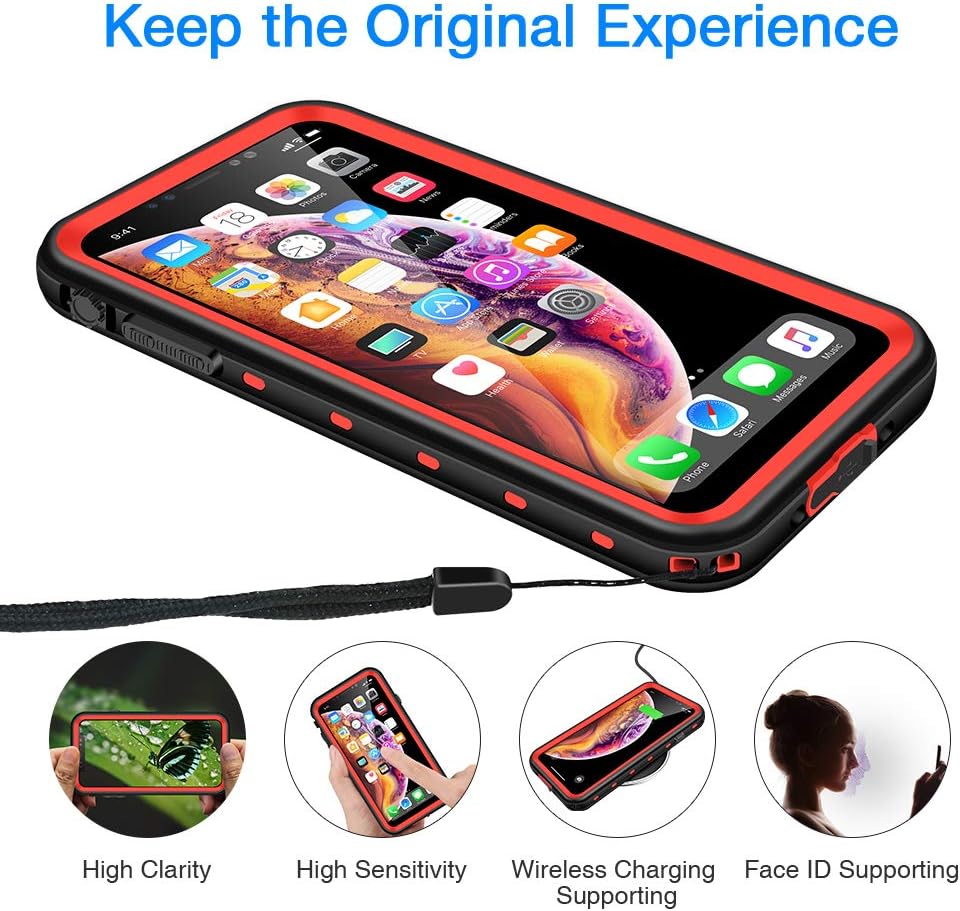 Waterproof Case for iPhone Xs Max, IP68 Waterproof Snowproof Shockproof and Dustproof Cover Case, Underwater Full Sealed Cover Case for iPhone Xs Max, 6.5 inch