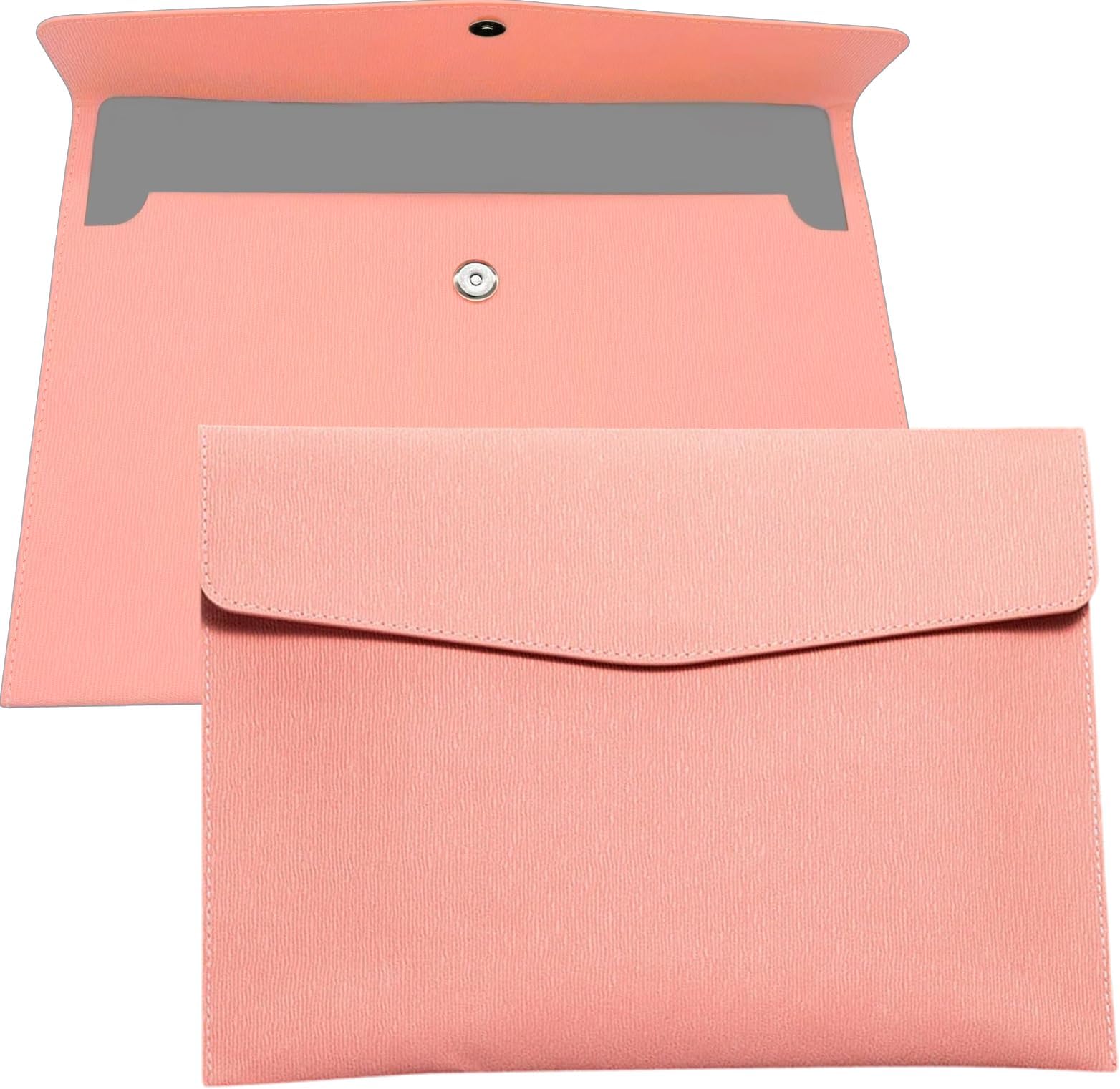 – A4 Document File Folder Wallet,PU Leather Portable and Waterproof Document Holder Organizer Envelope File Storage Bag for Business,Travel,Office, Home,and School Use (Pink)