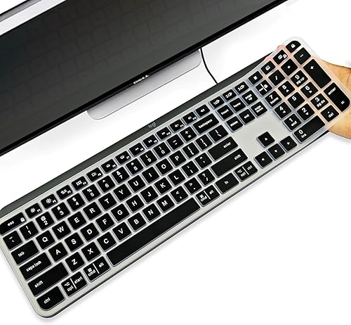 Protector de teclado de silicona ultra fino de alta calidad, compatible con Logitech Craft, teclado inalámbrico ergonómico Logitech MX, diseño