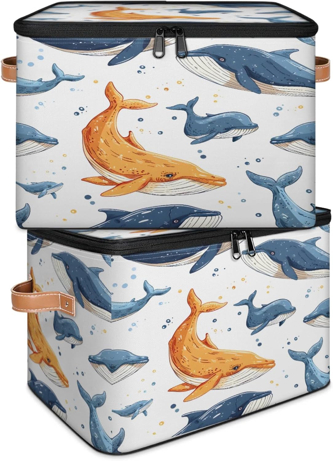 2-Pack Storage bins with lids - 26 quart organizer bins - Collapsible fabric storage bins with sturdy handles and double zipper tops - Versatile for home, toys, dorm rooms