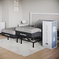 Vista 16 de Sven & Son Essential - Base de cama ajustable tamaño queen + colchón de espuma viscoelástica de gel frío de 12 pulgadas, inalámbrica, fácil