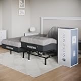 Sven & Son Essential Adjustable Bed Base (Frame) + 14 inch Hybrid Spring Matt (Medium Soft), Easy Assembly, Head and Foot Lift, Memory Positions, Zero Gravity, Wireless Remote - Split King