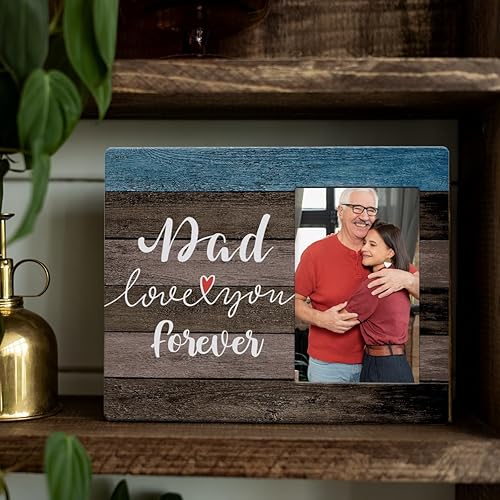 Miniatura 4 de Marcos de fotos de pared para regalar a papá, marco de fotos rústico, regalo de cumpleaños, aniversario, Navidad, día del padre, nuevo papá, marcos