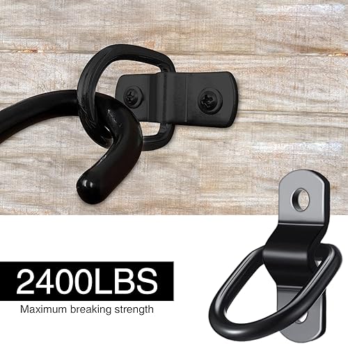 Miniatura 4 de jeseny Paquete de 4 anclajes de amarre con anillo en D, hebillas de sujeción multifuncionales, ganchos triangulares montados en tornillo, kit de
