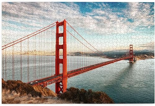 Miniatura 1 de Golden Gate Bridge Rompecabezas de 1000 piezas para adultos, rompecabezas de suelo, juegos educativos divertidos o juguetes para ancianos y amigos,