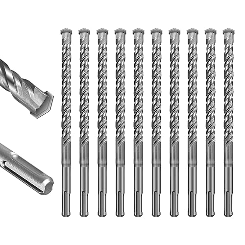 Miniatura 7 de SALI Brocas de martillo rotativo 9/16 x 12 pulgadas, 5 brocas de martillo rotatorio, herramienta de agujero de mampostería para hormigón, piedra,