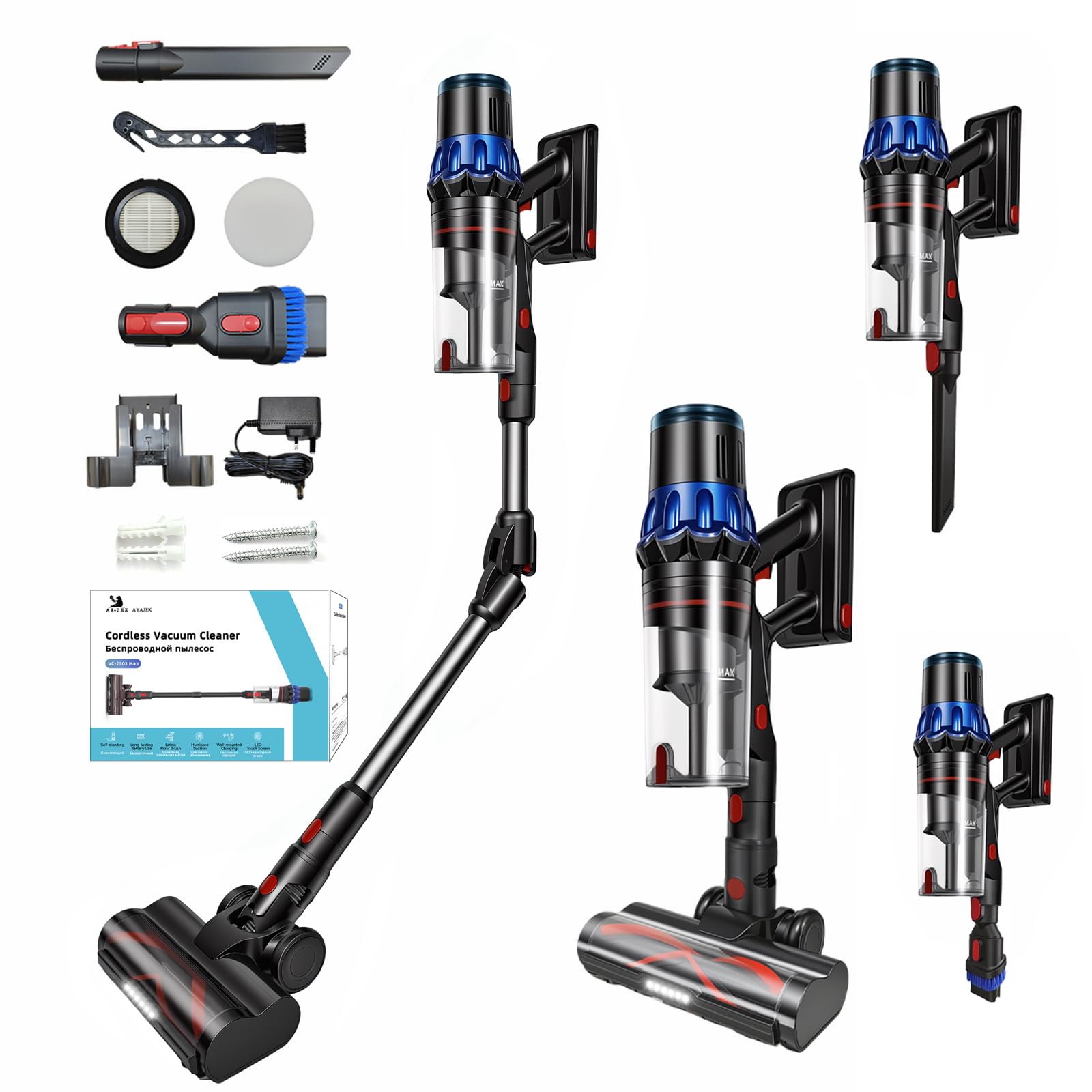 AYAJEK Cordless Vacuum Cleaner,Powerful Lightweight Handheld Vacuum Cleaner