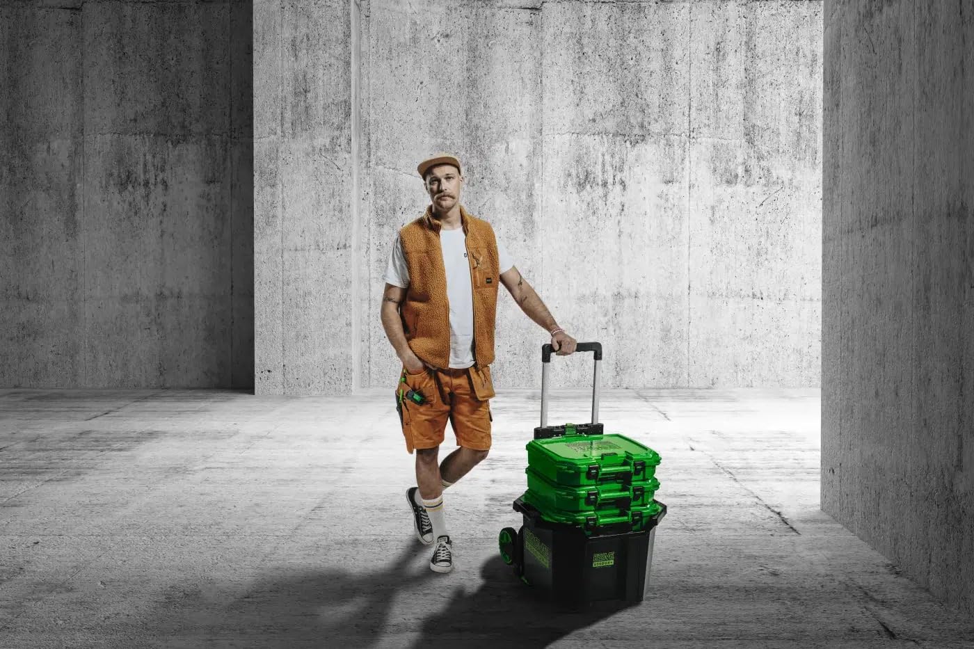 ESSVE ESSBOX+ Roll-It Transportwagen, klappbarer Systemwagen bis 125 kg, leicht & stabil, für Organize-It und Store-It, Aluminium & Kunststoff, Baustellenwagen, Made in Sweden