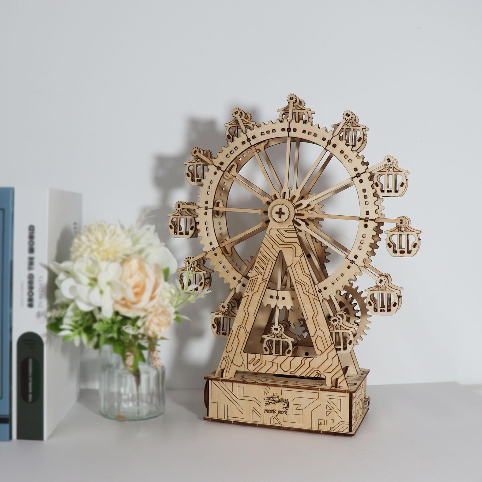Music Park Puzzle 3D Legno Ruota Panoramica Steampunk - Kit Fai Da Te Creativo Adulti Con Carillon, Passatempo Per Adulti, Regalo Di Compleanno