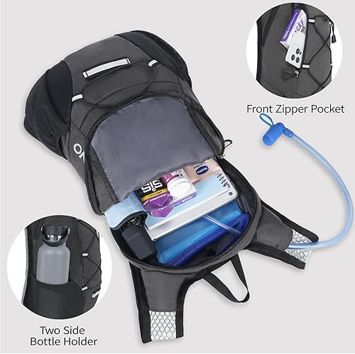 Miniatura 4 de Mochila ligera de hidratación, mochila para correr con bolsa de agua de 2L, mochila de hidratación Hydro para ciclismo, senderismo, apta para