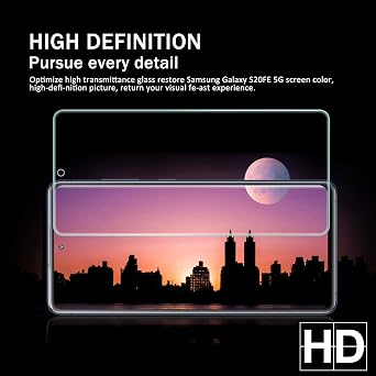 Galaxy S20 FE HD Clear Tempered Glass Screen Protector + Camera Lens Protectors, [2+2 Pack] [3D Glass] [Anti-Glare] [Bubble-Free] Screen Protector Glass For Samsung Galaxy S20 FE