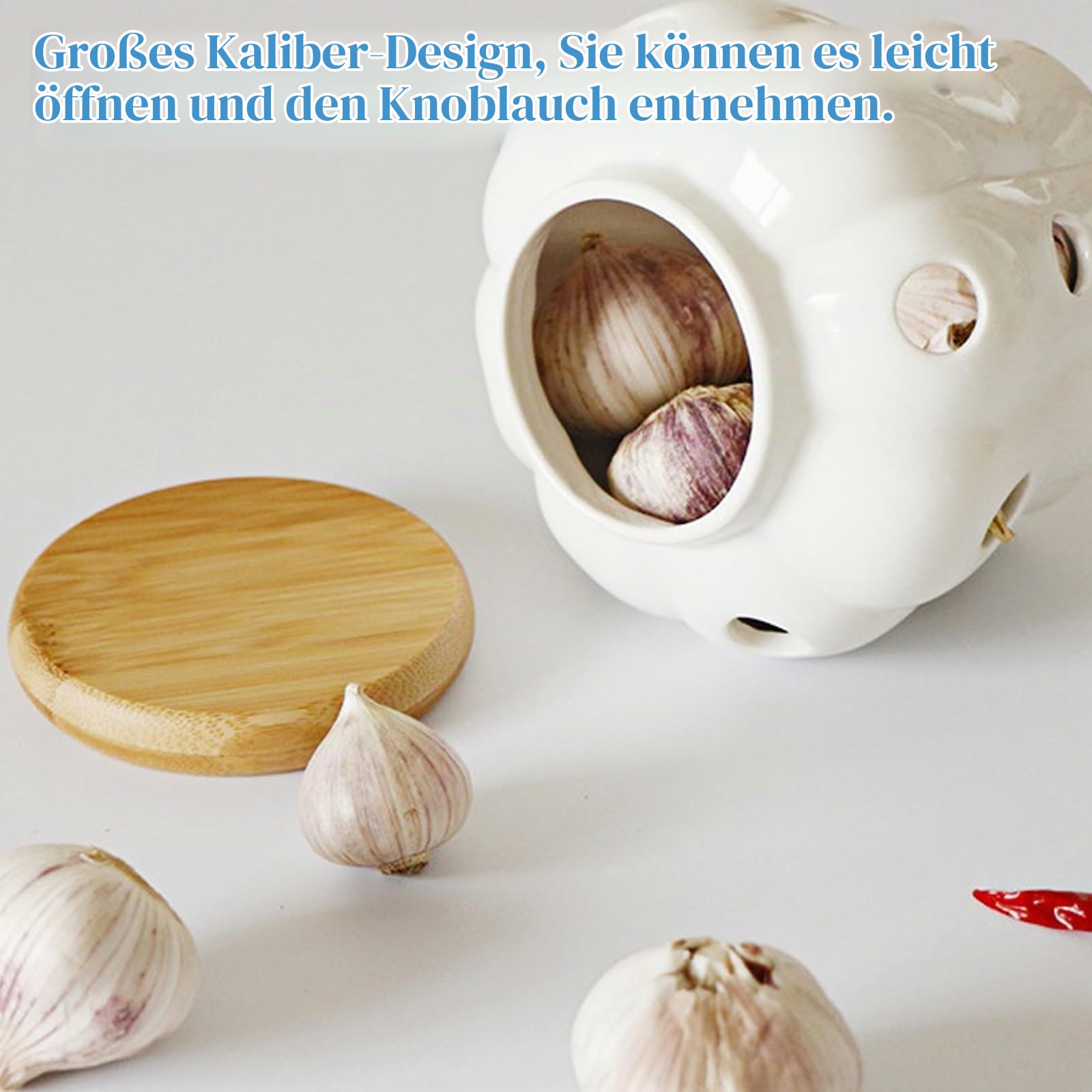 aufbewahrung von frischem knoblauch Vorratsgläser: Knoblauchtopf aus Keramik mit Bambus Deckel und Belüftungslöchern, Atmungsaktiv Zwiebel Aufbewahrung Knoblauch Behälter, für Paprika Zwiebel Knoblauch Ingwer Küche, Haushalt & Wohnen Größe:XL Trofast IKEA Regal, Aufbewahrung Category:Fahrräder 20 Zoll bis 24 Zoll_ Aluminium Hohlkammer