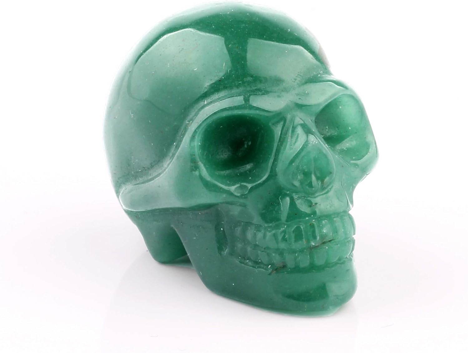 50mm Green Aventurine Carved Skull Crystal Reiki Healing Statue Collectible Figurine Charka Stone image 5