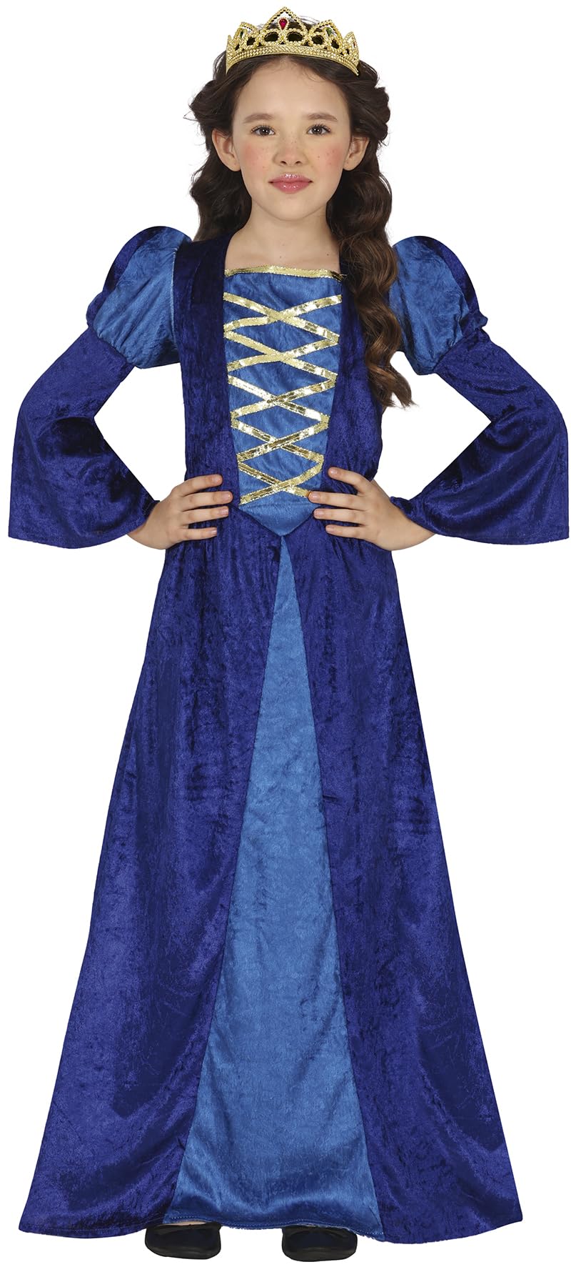 FIESTAS GUIRCA Disfraz Reina Medieval Niña - Disfraz Princesa Azul Infantil Niña