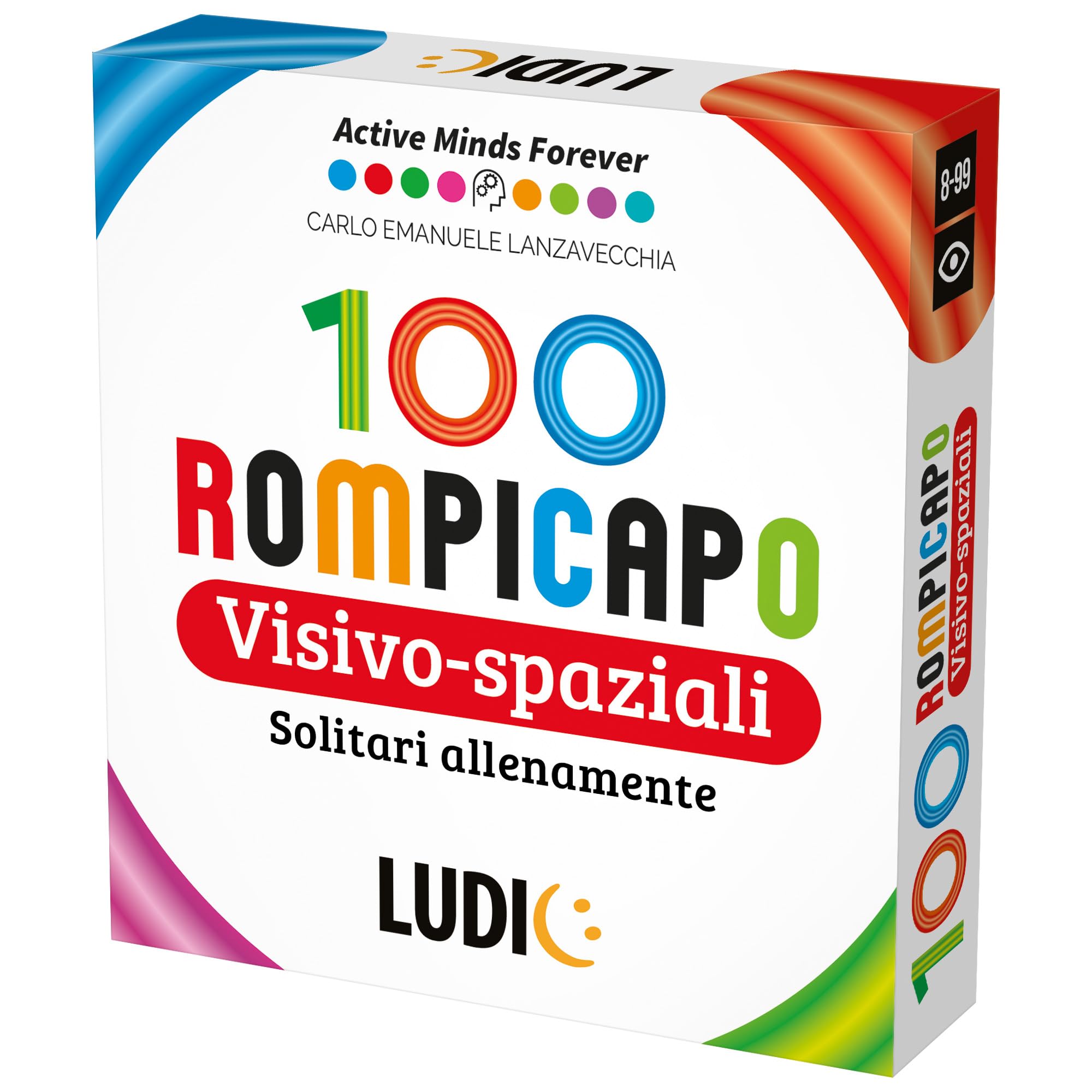 LUDIC 100 Visual Spatial Brain Teasers - Training Solitaires | 100 Progressive Observation Challenges to Do Alone or in Group, Visual Puzzles Logic Game, Board Games 8-99 Years