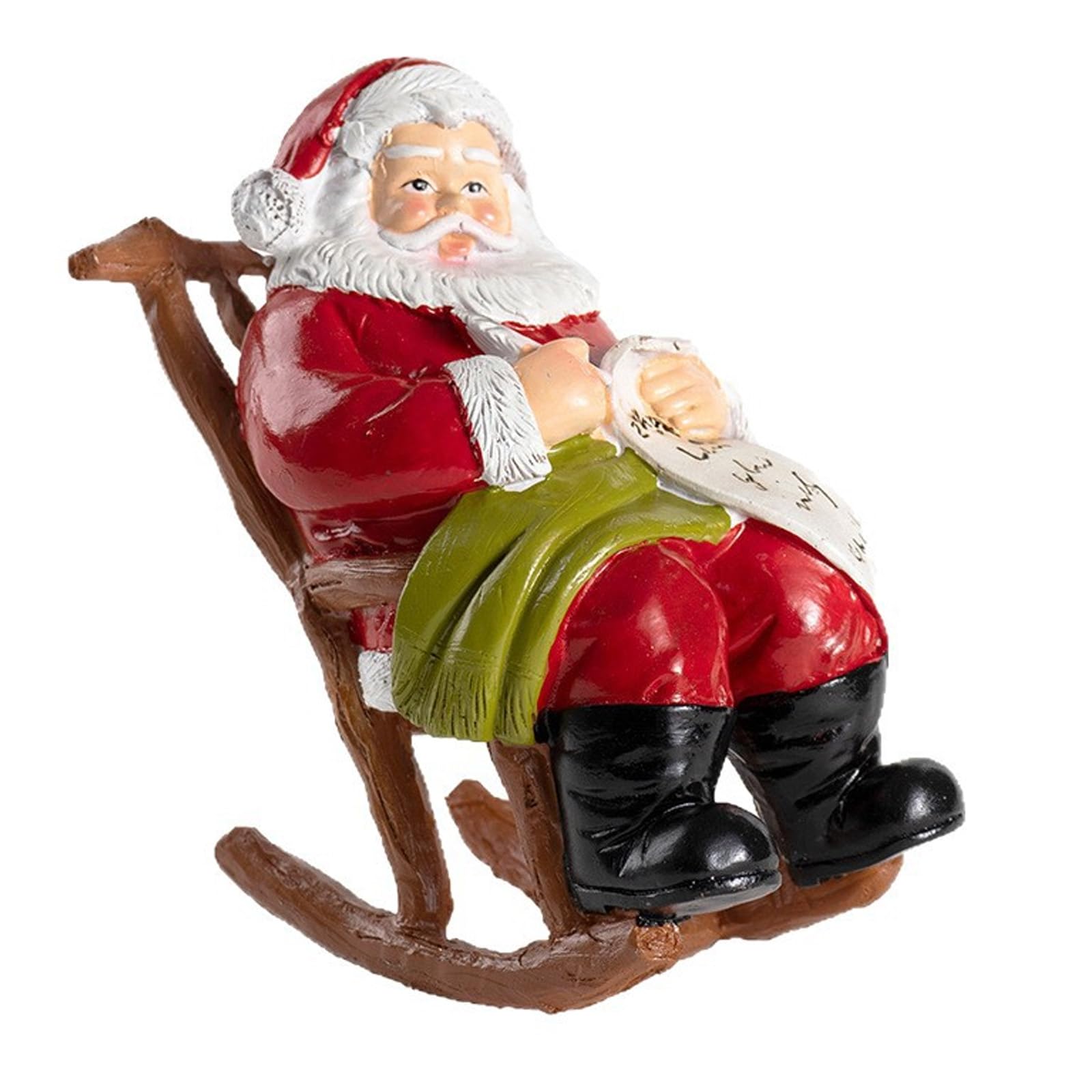 Figurine résine Père Noël relaxant pour créer une ambiance de Noël cocooning au coin du feu