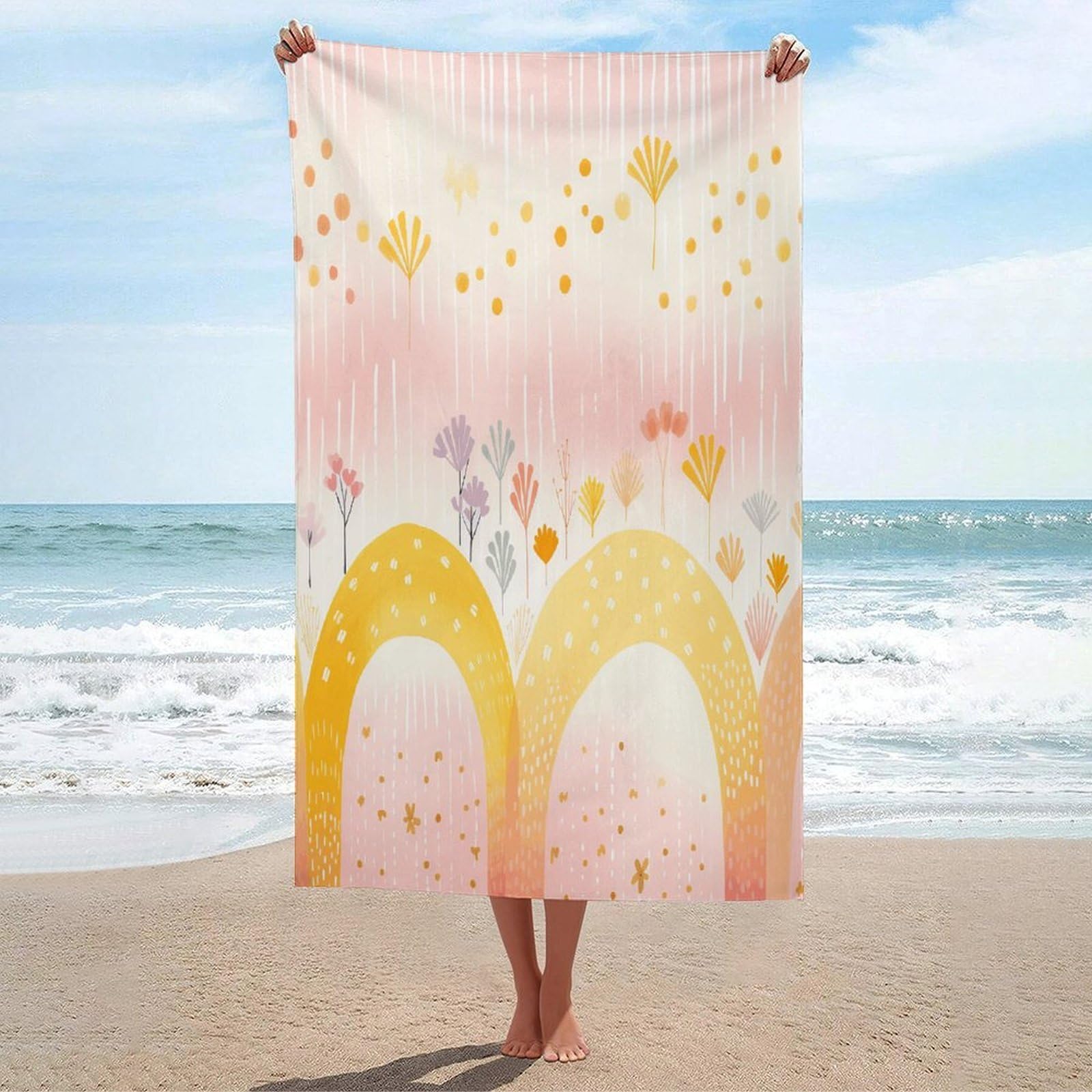 Adfgyerh Unisex Style Several Rainbows Bath Towels Beach Towel Lightweight Quick Dry, Bath Towel For Travel Sports Pool Swimming Bath Camping Yoga Adults130x80cm