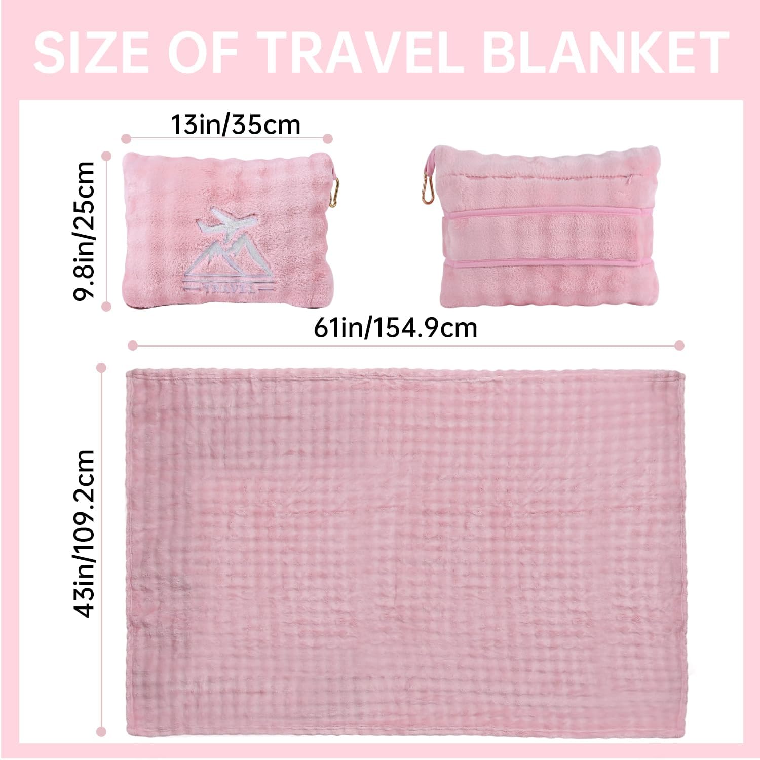Travel Blanket and Pillow-2-in-1, Ultra-Soft&Compact, Travel Blanket and Pillow-2-in-1, Ultra-Soft&Compact,