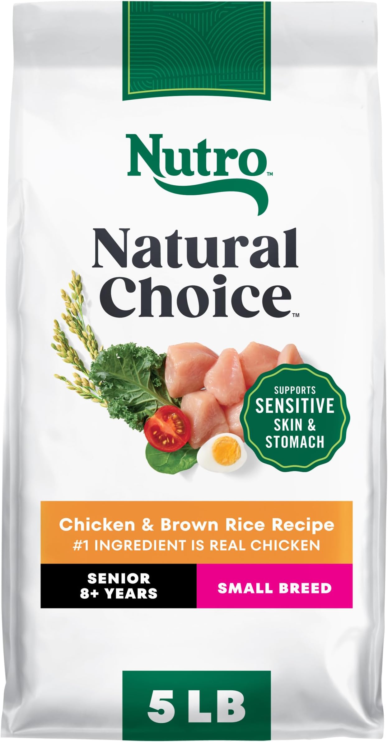 Nutro Natural Choice Small Breed Senior Dog Food Dry Chicken & Brown Rice Recipe, Dry Dog Food Small Breed, 5 lb. Bag