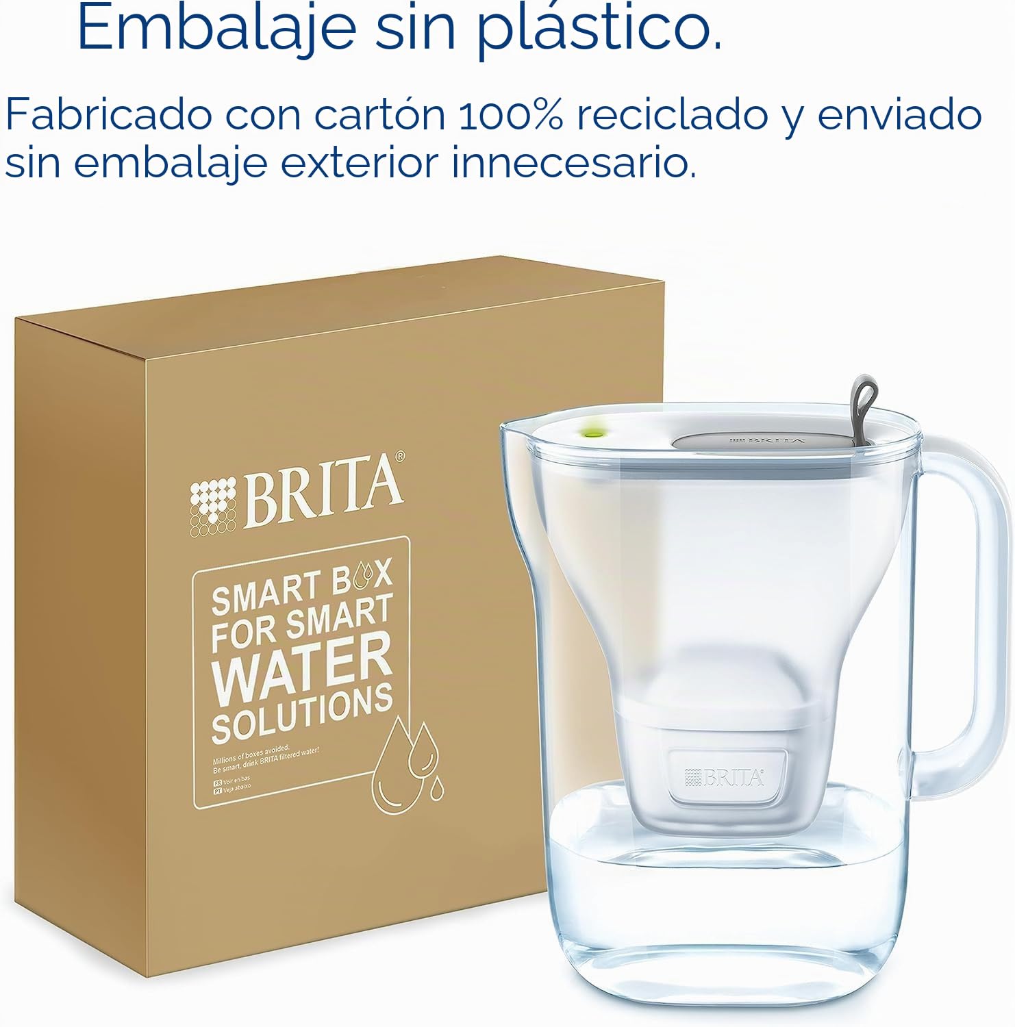 BRITA Jarra con filtro de agua Style Grafito (2,4 l) incl. 6x cartuchos MAXTRA PRO All-in-1 Diseño adaptable al frigorífico con luz LED inteligente Tapa abatible que reduce cloro, cal e impurezas.
