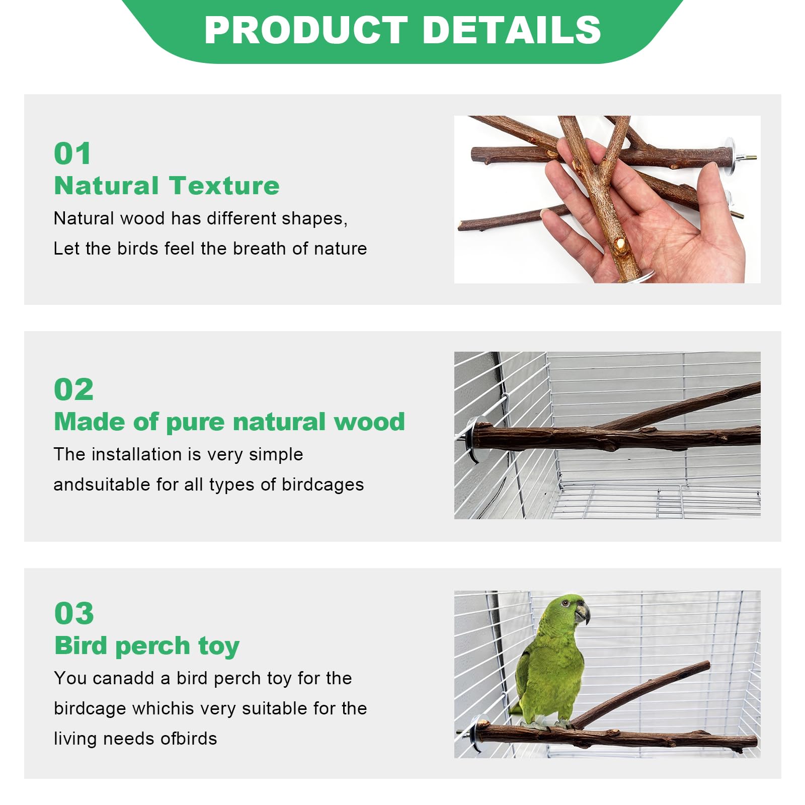 8 Pezzi Di Giocattoli E Accessori per Parrocchetti, per Uccelli In Legno, Giocattoli per Uccelli In Legno Naturale, per Calopsitte, Accessori per Gabbie