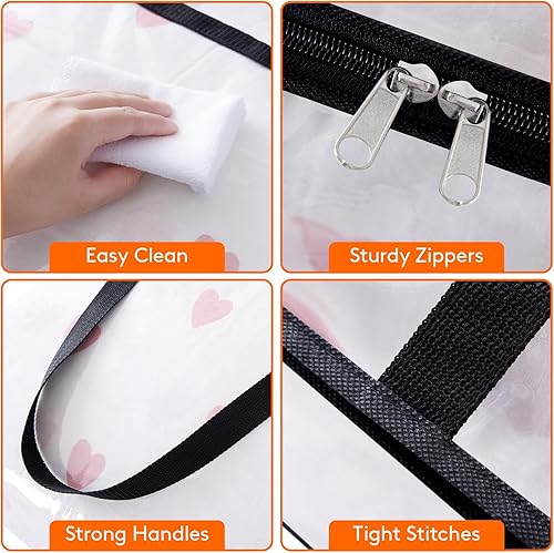 Miniatura 6 de Lifewit Paquete de 8 bolsas de almacenamiento de ropa transparentes, bolsas de almacenamiento de mantas de plástico de 40 litros, bolsas plegables