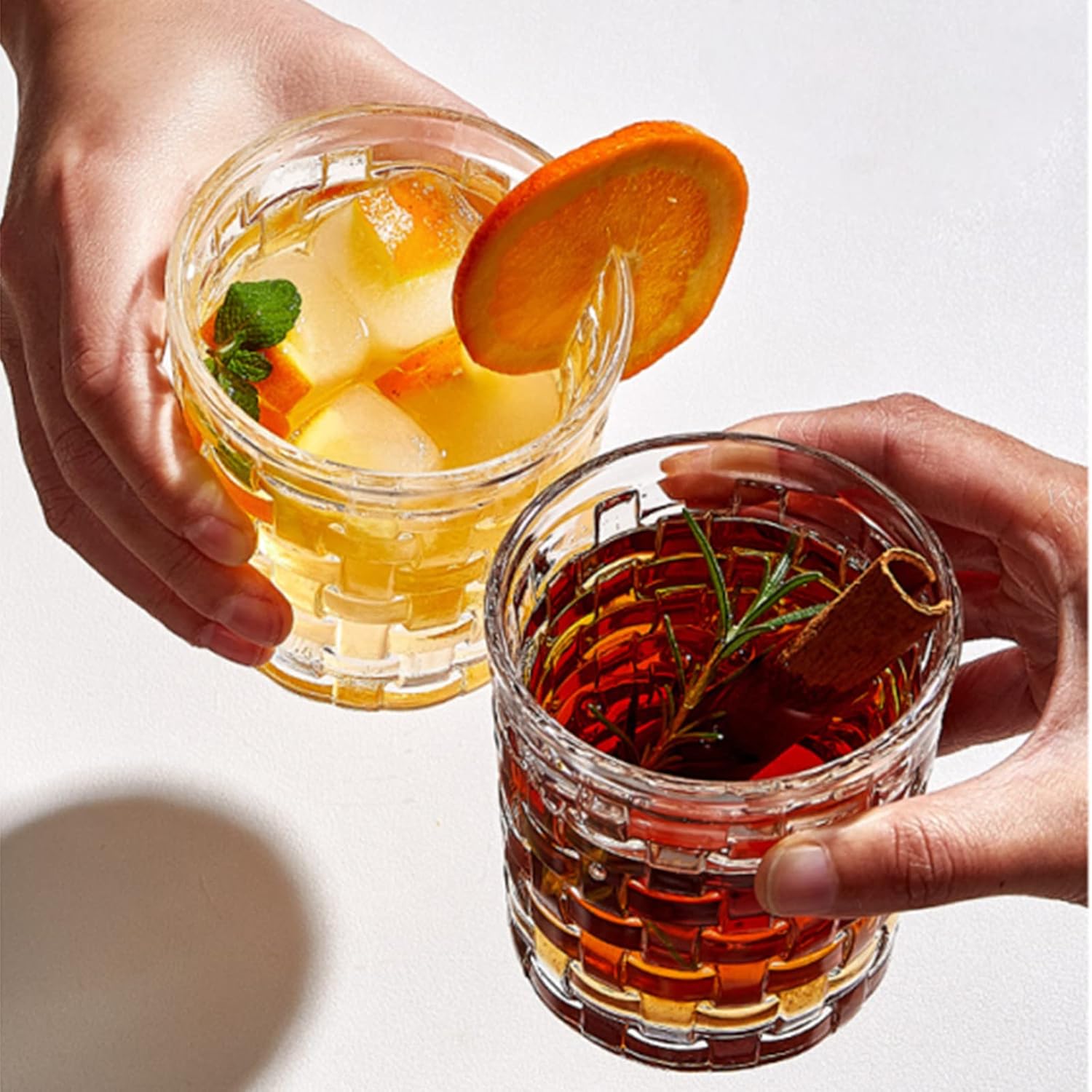 Dicunoy 6 Pack Juice Drinking Glasses, 8 oz Water Glasses with Heavy Base, Crystal Small Beverage Cups for Soda, Water, Milk, Whisky, Beer, Cocktail - Image 3