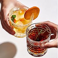 Vista 3 de Dicunoy Paquete de 6 vasos para beber jugo, vasos de agua de 8 onzas con base pesada, vasos pequeños de cristal para refrescos, agua, leche, whisky