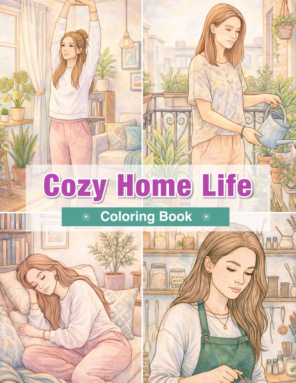 Cozy Home Life Coloring Book for Women: Relax and Enjoy Your Own Quiet Time