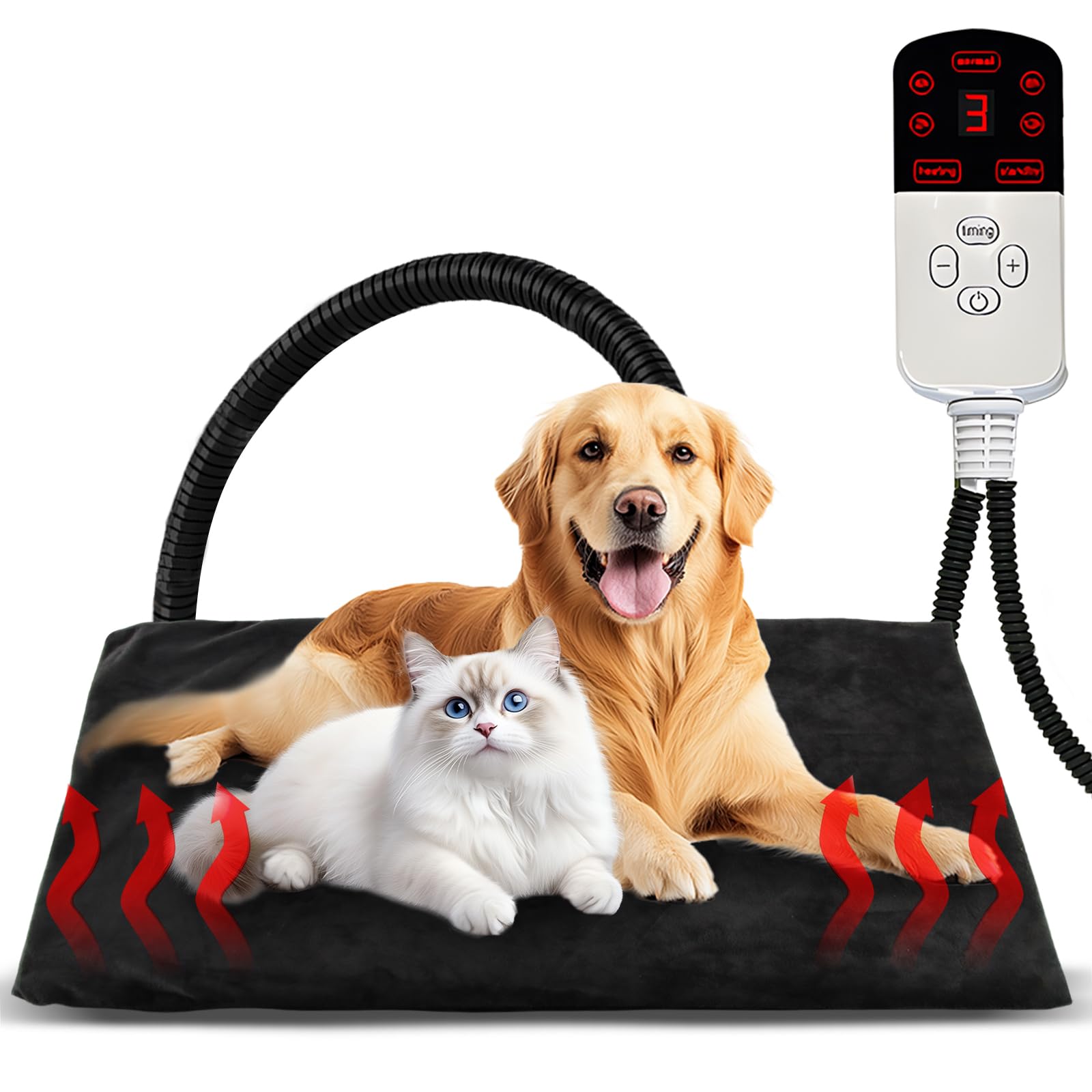 Tapis chauffant pour animaux à température réglable et sécurité