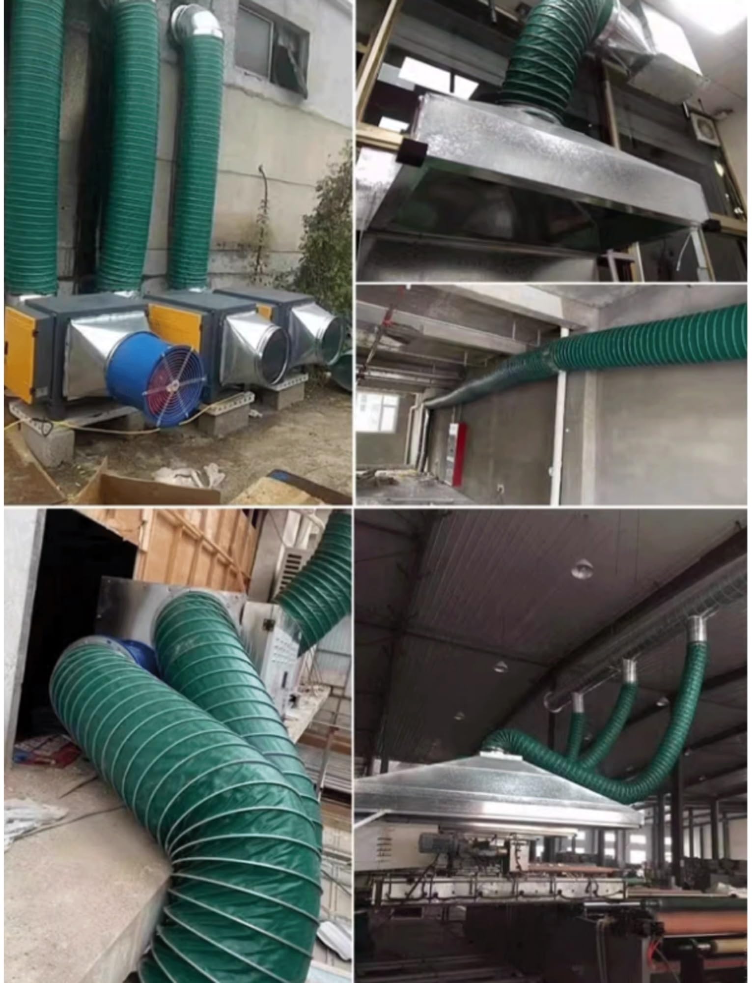 Tubo Flessibile articolato, Tubo di Ventilazione Flessibile Verde per aspiratori e ventilatori - Tubo di Scarico Regolabile da 100 cm/50 cm per Un Flusso d'Aria Migliorato e Una Ventilazione