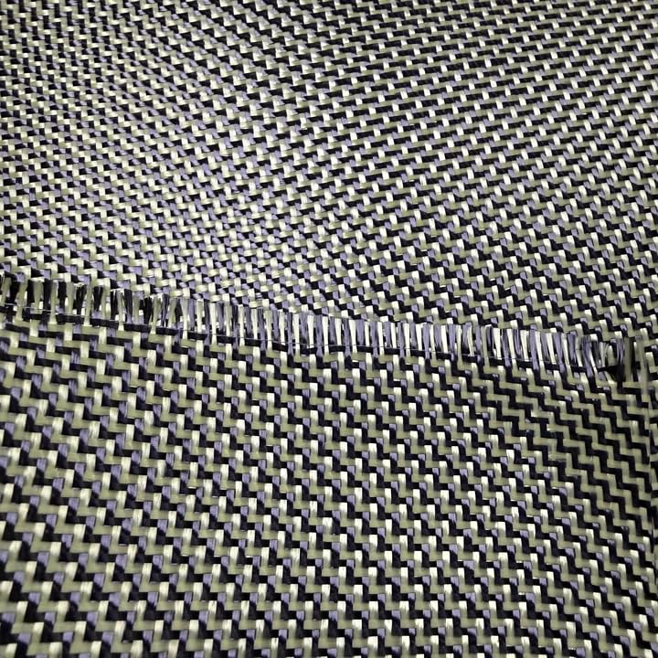 Premium 1100D/3K 200gsm Yellow Kevlar Carbon Fiber Mixed Fabric, W-Pattern Jacquard Weave, 100cm×100cm Roll (Yellow, 100cm x 150cm)