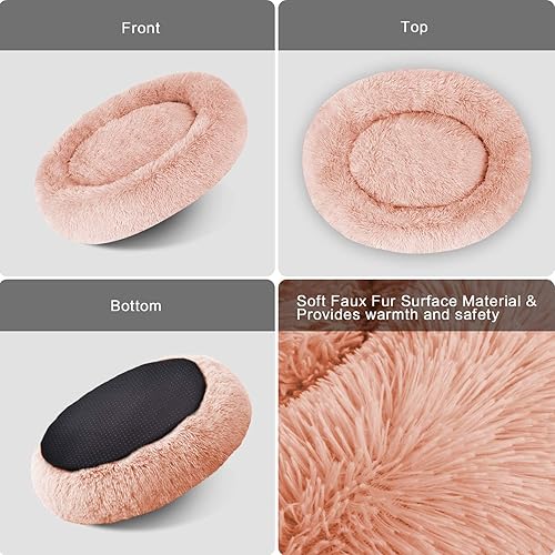 Vista 4 de Cama redonda para perros OQQ para gatos y perros medianos, lavable y redonda
