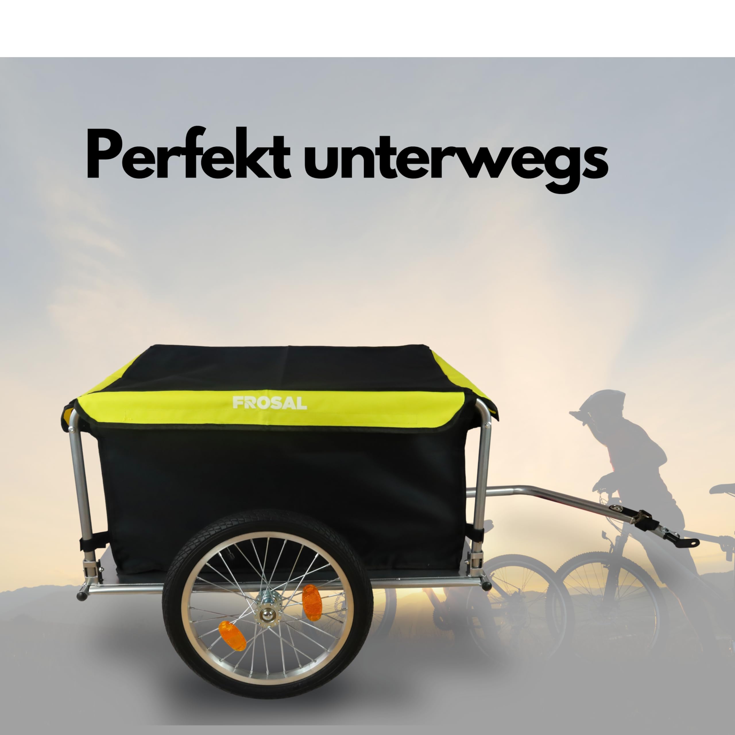 FROSAL Fahrradanhänger Hugo Anhänger Fahrrad Lastenanhänger Transport Kupplung Sport & Freizeit