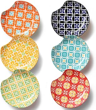 Metahom Ceramic Spoon Rests Set of 6, Spoon Holders for Kitchen Counter