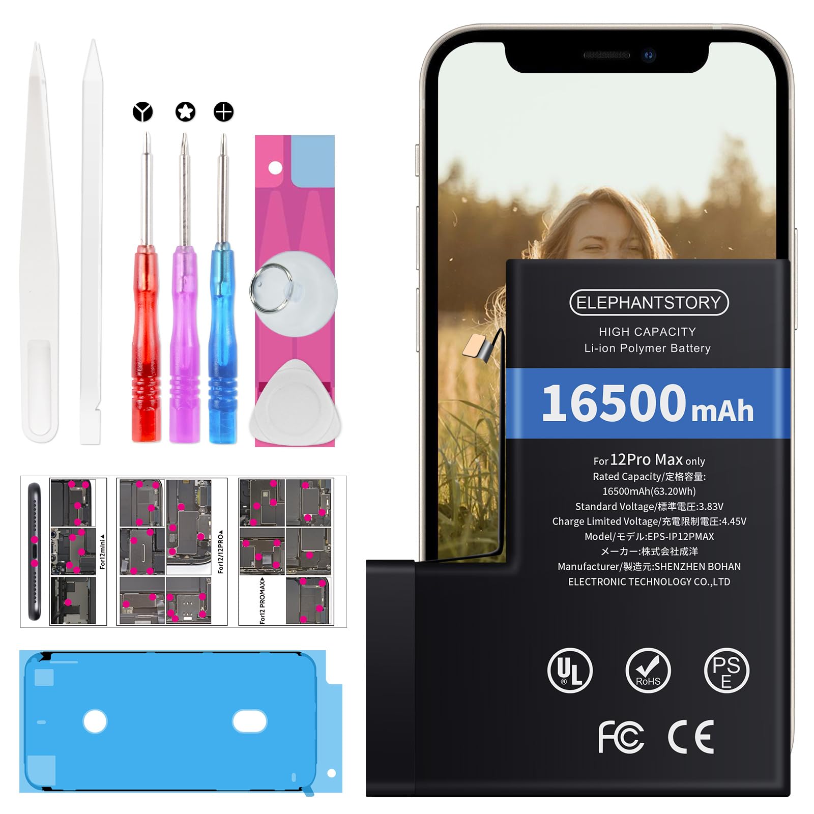 Amazon.com: ElephantStory for iPhone 12 Pro Max Battery 