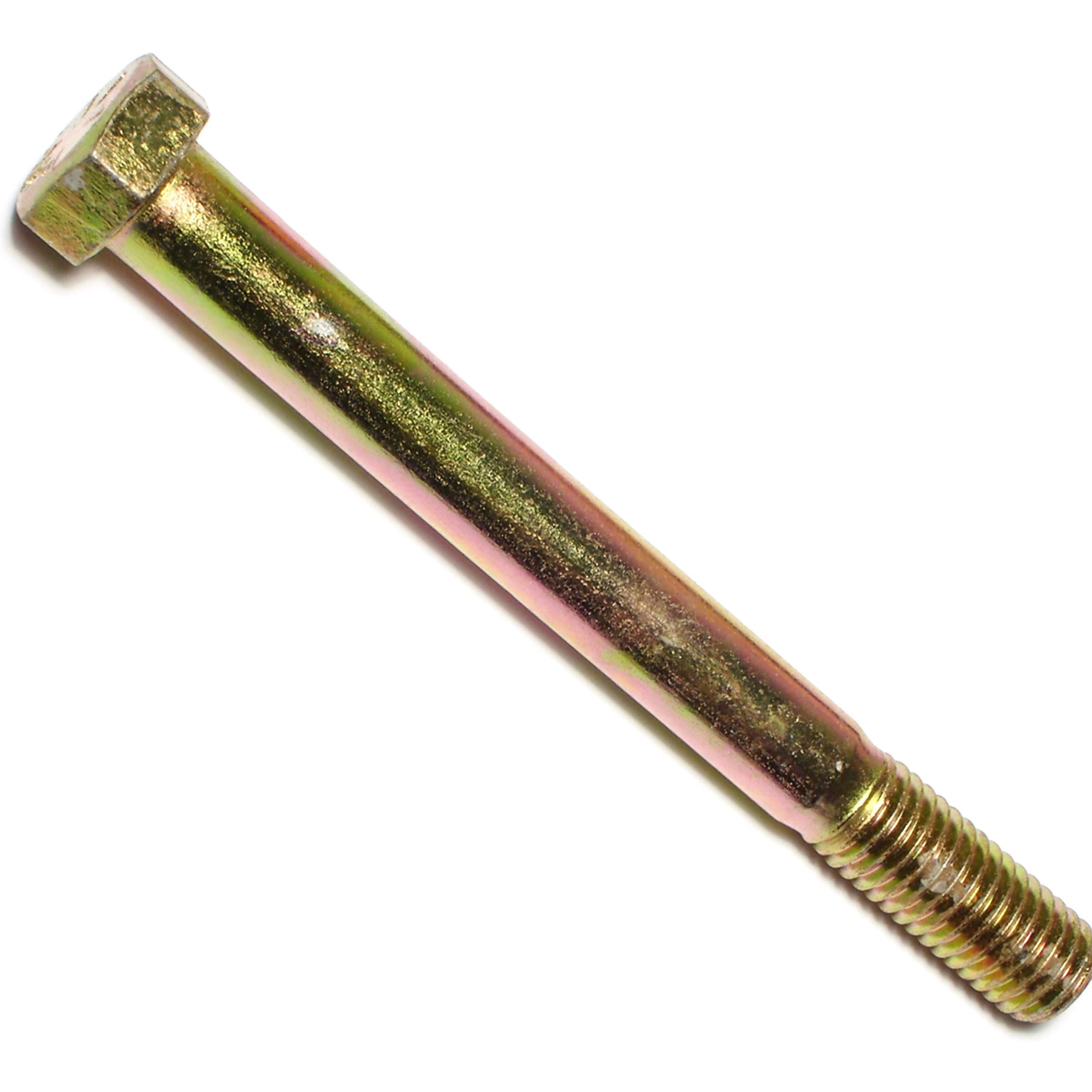 Grade 8 Hex Cap Screws – 5/8-11 X 6 Inch, Yellow Zinc Coated, Coarse Thread, 9-Piece Set, Heavy Duty - View #2