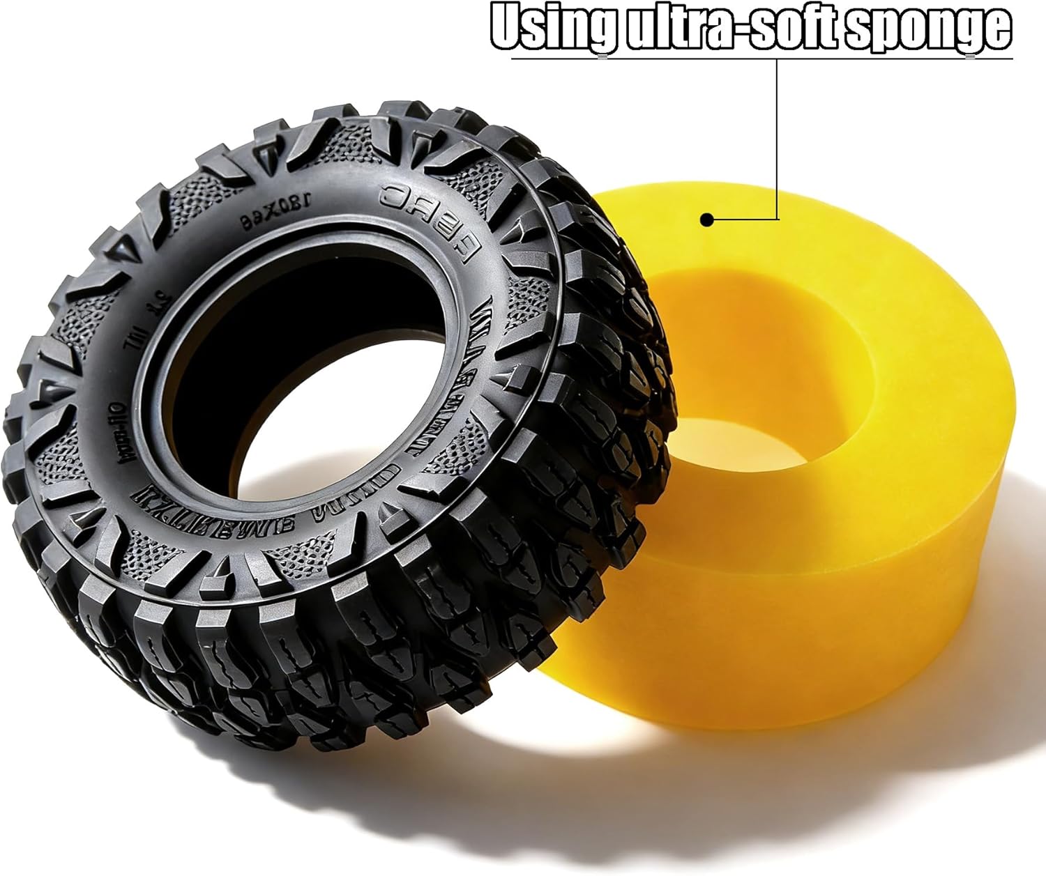 STMU 2.2'' Rock Crawler Tires OD 4.72'' With Super Soft Foam Iiner For 1/10 Rock Crawler Car Traxxas TRX4 RC4WD D90 Axial SCX10 II TF2 Gen8 Tamiya CC01 (Tires)