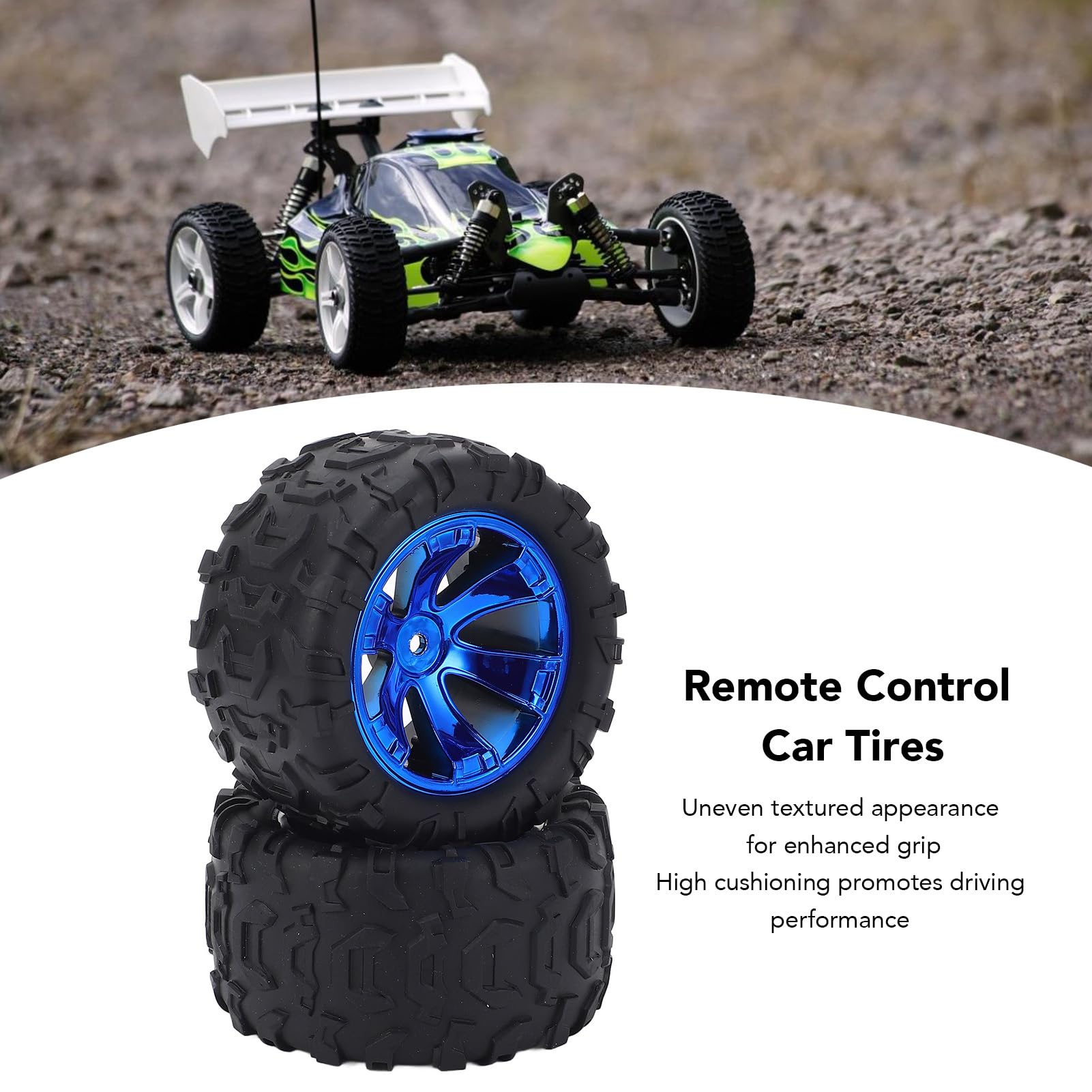 2PCS RC Koło Opony, Gumowe Opony Oponowe Plastikowe Piasty kół Odporne na Zamiennik Opony dla 1:12 RC Car 144018 3000