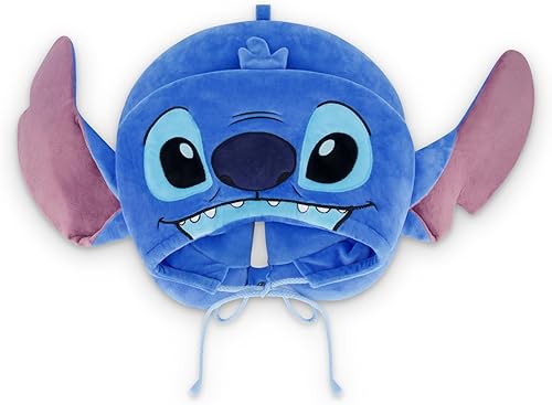 FUL Disney Stitch - Almohada de cuello con capucha y orejas 3D, accesorios de viaje para avión, automóvil y oficina, cómoda y transpirable, color