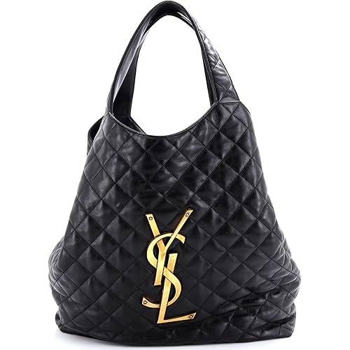 Saint Laurent, Pre-Loved Icare Shopping Tote Quilted Leather Maxi, Black