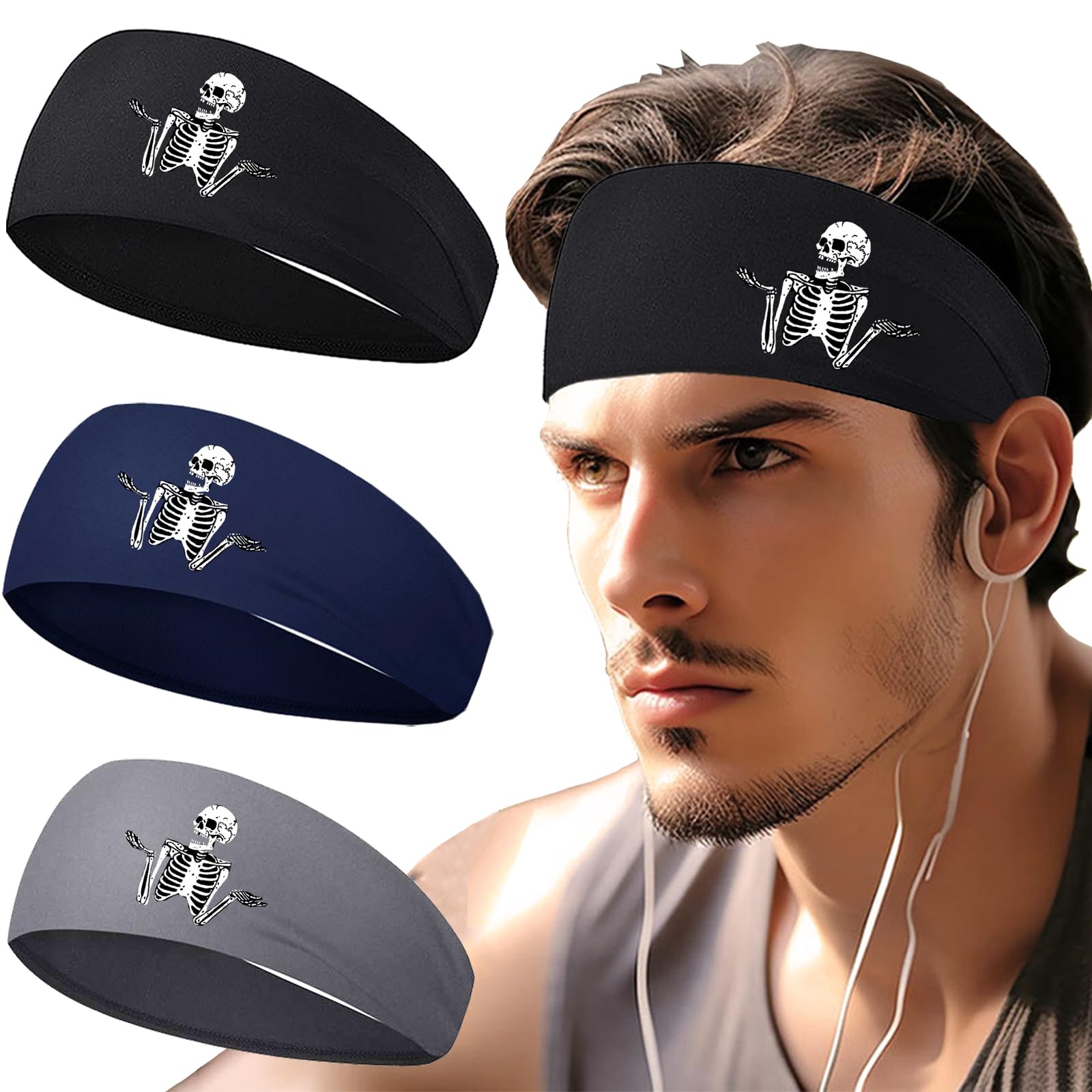 3 PCS Sport Headbands for Men Women Workout Cooling Sweat Bands Headbands Men Sweatbands Running