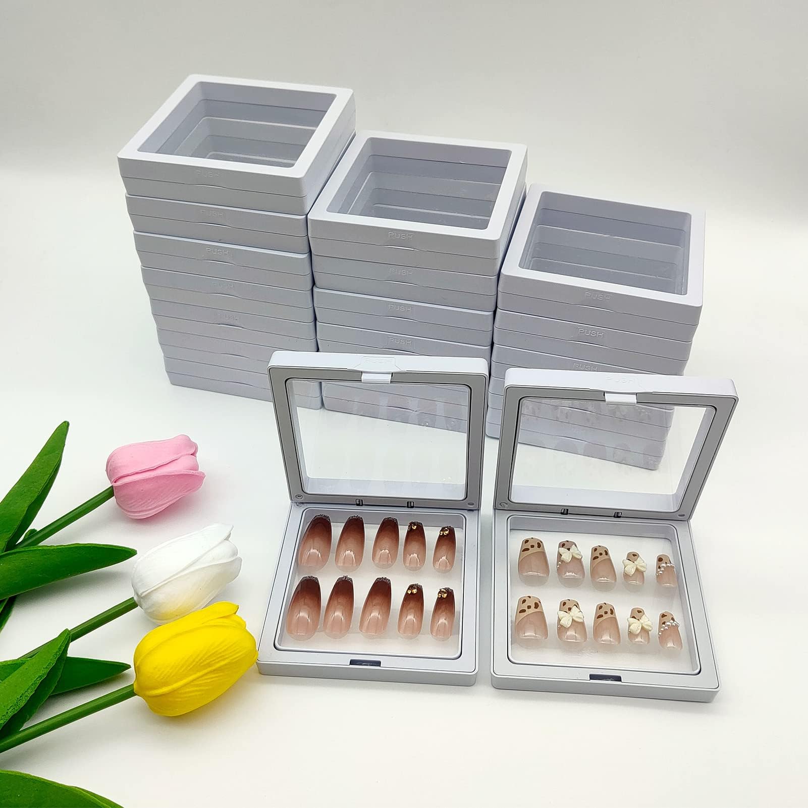 Amazon.com: Acycoin2A 10PCS Handmade Ins Press On Nail Packaging Nail ...