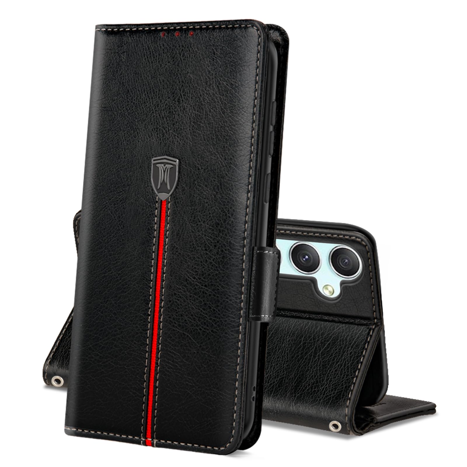 MAMA MOUTH Cover per Samsung Galaxy A55 5G, Custodia Flip Pelle Portafoglio, Magnetica Libro Slot Schede A55 Cover, Silicone TPU Bumper Wallet Supporto Antiurto Case Per Galaxy A55 Nero