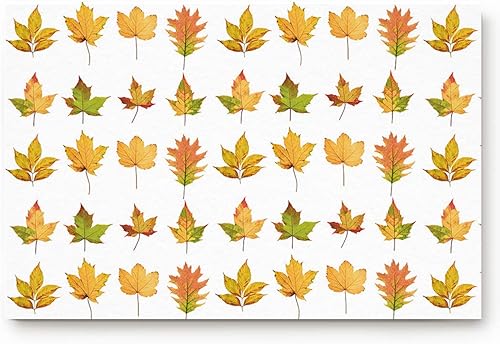 Autumn Maple Leaves Doormats Entrance Front Door Rugs Fall Thanksgiving Day Decorative IndoorBathroomKitchenBedroomEntryway Floor Bath Mats,