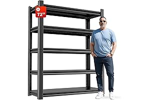Garage Storage Shelves - 5 Tier Adjustable Heavy-Duty Steel Shelving Unit with 36-inch Width